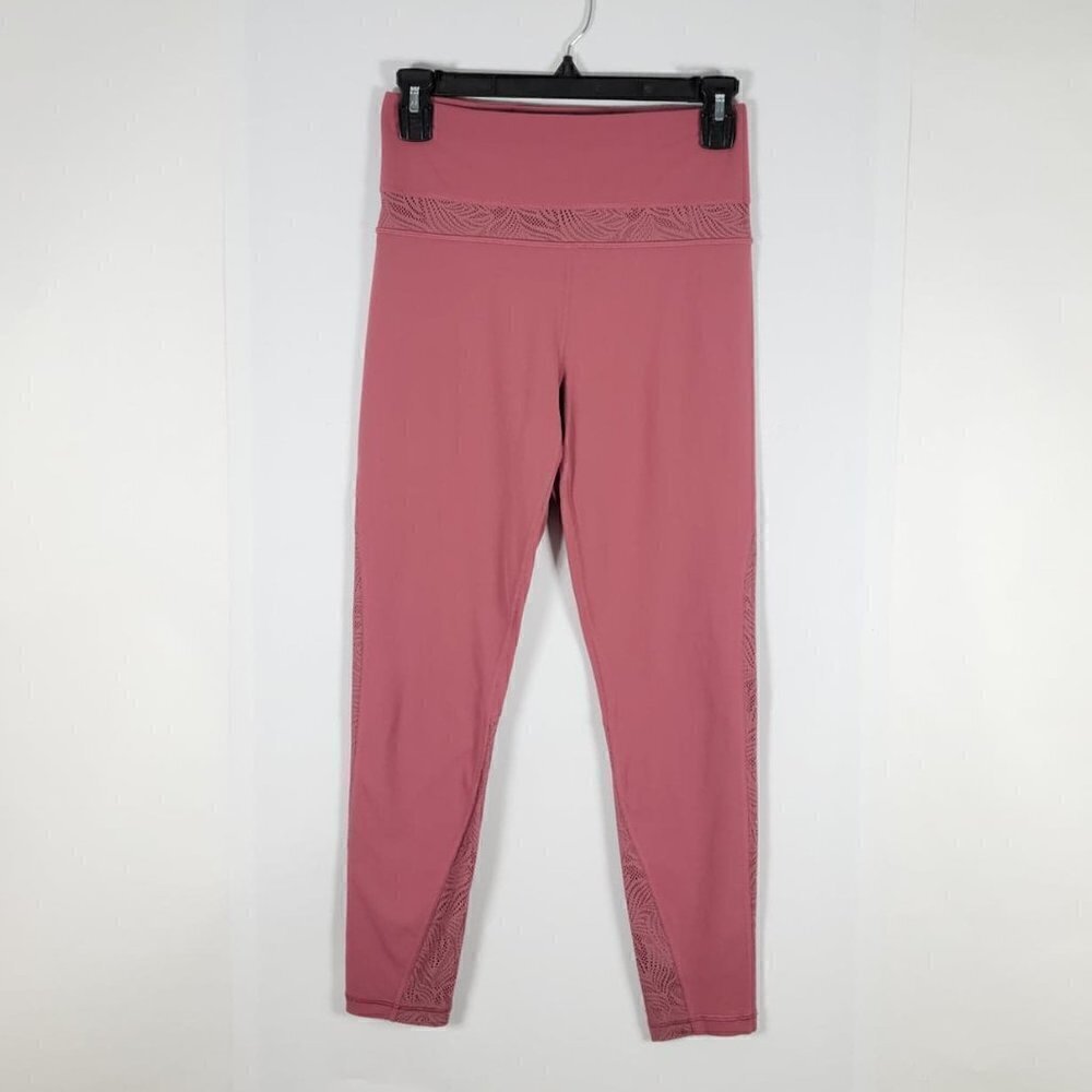 Athleta  Pink Coral Lace Leggings #72 Size S